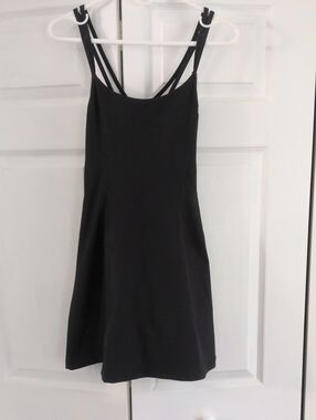 Abercrombie YPB SculptLUX Black Double-Strap Women's Tennis Dress